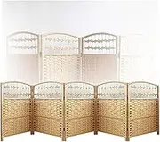 4/5/6 Panel Short Room Divider,Hand Woven Privacy Screen,Foldable Temporary Wall,for School Kindergarten Party(100x40cm-5panel)