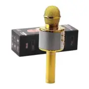 Bluetooth Karaoke Microphone Wireless Machine Handheld Kids Adults White Gold