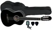 GEWA Basic 4/4-Size Classical Guitar Set - Black Finish​ w/ Gig Bag and Tuner