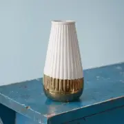 Elegance Ceramic Gold Dipped Mini Cylinder Vase