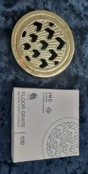 INC WARE architectural hardware FLOOR WASTE 100MM POLISHED GOLD DECA/PVC/BP