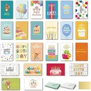 24 Pack Unique Birthday Cards, Happy Birthday Cards Bulk With Envelopes and Stickers,4x6 Inch Assorted Blank Birthday Greeting Cards, Suitable For Men, Women, Kids, Work and Office Celebration (24PCS Multicolor 1)