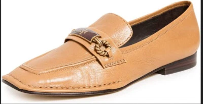 Brand New Tory Burch Sz 8.5 Perrine Loafer Shoes Square Toe Caramel corn 137799