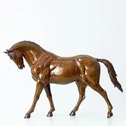 Andalusian Horse Sculpture - Yellowish Brown Handcrafted Bronze Purebred Spanish Horse Statue, European Classical Equestrian Art,Ideal for Collectors, Gift, Home and Office Decor