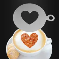 在飛比找ETMall東森購物網優惠-不銹鋼咖啡拉花片咖啡模創意便攜灑粉板咖啡DIY模具咖啡工具