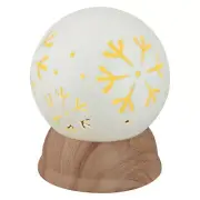 Northlight 6.5-Inch Lighted White and Brown Globe with Snowflakes