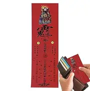 Auspicious Card - Chinese New Year Talisman Cards, New Red Hard Cardboard Tai Sui Tablet Card | Year of the Snake Paper Amulet Card for Luck Wealth, Wallet Decoration Auspicious Card Traditional