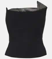 [Roland Mouret] Roland Mouret Embellished wool and silk top AU 10 black