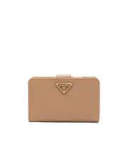 Prada Triangle Logo Bifold Wallet One size Nude