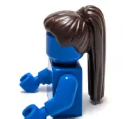 Lego - Minifigure Hair - Dark Brown, Ponytail, Long