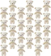 QUMIIRITY 24Pcs Plush Bear Keychain Charms Cute Soft Doll Pendant for Backpacks Handbags and Birthday Decorations Miniature Stuffed Animal Bag Hanging Decor