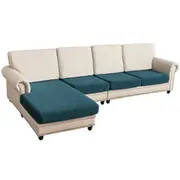 Sectional Couch Covers 4 Pieces Sofa Seat Cushion Covers L Shape Separate Cushion Couch Chaise Cover for Both Left/Right Sectional Couch (Large Sofa 3 Seater + 1 Chaise, Dark Teal)