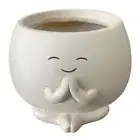 Small Cactus Planter Smile Face Planter with Drainage Hole for Home Room Decor