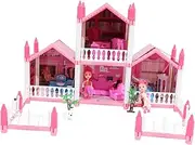 HOOTNEE Build Your Own Castle DIY Miniature Dollhouse Kit Boys and Girls' Castle Model Toy Dollhouse Decor