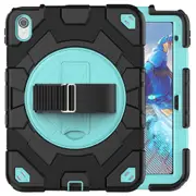 MCC Shockproof Strap iPad (A16) 11" 2025 Kids Apple Case Cover 11th Gen SPMan [Black+Light Blue]