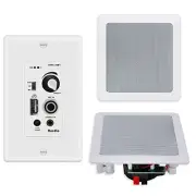 5.25 Inch Bluetooth Ceiling Speakers with Wall Mount Control Amplifier
