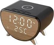Wireless Speaker Charger Light - Night Light Bedside Lamp | Digital Alarm Clock | Wireless Alarm Clocks | RGB Color Ambient Night Light Bedside Lamp for Bedrooms Heavy Sleepers Adults/Children.