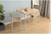 Round Dining 3-Piece Set, Dining Table, Dining Set, Dining Table, 2 Chairs, Width 27.6 inches (70 cm), Compact Size, 2 Seats, Stylish