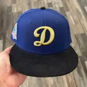 Exclusive New Era Los Angeles Dodgers Fitted Hat MLB Club Size 7 5/8 2tone Blue