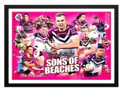 Framed 2024 Manly Sea Eagles NRL Finals Poster - Tom Trbojevic - 45cm x 32cm