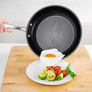 Kleva Premium Perfect Pro Pan - 24cm - Non-Stick Frying Pan – Skillet with Honeycomb Surface | Induction, Oven & Dishwasher Safe | Dual Handle Design | Scratch-Resistant & Metal Utensil Safe