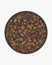 245' Round | Machine Washable Runner Rug | Kid & Pet Friendly | Indoor Rug | Anonna Dark Wood Rug | Ruggable