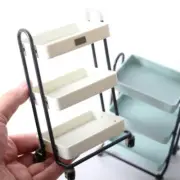 Dollhouse Mini Trolley Dining Cart Rack Bookshelf Furniture Accessories Scene CR