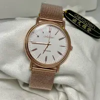 在飛比找Yahoo!奇摩拍賣優惠-迪凡雅登 defaden 玫瑰金 極簡 潔白 大錶徑 石英錶