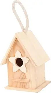 Levemolo Outdoor Wooden Bird House DIY Hanging Nest Decoration for Garden Paintable Craft for Durable Pine Present for Home and