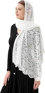 [PAMOR] Women Rectangular Chapel Veil Scarf Catholic Church Veils Mantilla Wrap Shawl Mass Head Covering