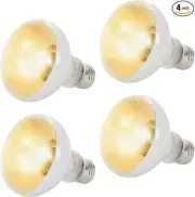 (4-Pack Reptile Heat Lamp Bulbs 50W - UVA Daylight Basking Light Bulbs for Repti