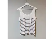 Vince Breton Striped Linen Blend Tank. NWT. Size Small. Retail- $125