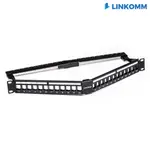 【LINKOMM】V型空架跳線面板 1U 19吋 UTP 24P CAT5E CAT6 RJ45 PATCH PANEL