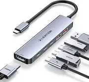 [LENTION] USB C Hub with 4K@60Hz HDMI, 10Gbps Data Transfer with 2 USB C and 2 USB 3.2 Gen2, PD 100W, Compatible for Windows PC, Mac, iPhone 15, New MacBook Pro/More Type C Devices