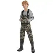 BASSDASH Kids Neoprene Chest Waders Bare Camo for Fishing Hunting with 600g I...