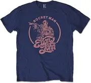 [Rocks-Off] Elton John Rocketman Circle Point Navy T-Shirt
