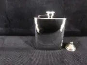 8 oz Polished Stainless Steel Flask w funnel (21040) Free Engraving & Shipping