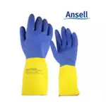 ANSELL 87-224（2245）雙色橡膠實驗室化學品防護手套耐酸鹼家用 化學品防護手套