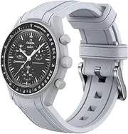 REBANDACE Armband für Omega x Swatch MoonSwatch 20mm, weiche Silikon Omega X Swatch Moonswatch Speedmaster Ersatzband ohne Lücken, gebogenes Moonswatch Swatch Armband für Männer Frauen