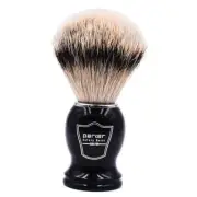 Parker’s 100% Silvertip Badger Bristle Shave Brush – Brush Stand Black Handle