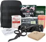 MediTac Premium IFAK Trauma First Aid Kit - Military Combat Tactical Molle - Active Shooter Kit with SOF Tourniquet, QuikClot, Vented Chest Seal, Israeli Bandage, Emergency Bleeding Control - Black