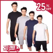 Men's Short Set with Short Sleeve T-Shirt and Side Striped Shorts & Top (2253)