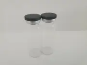 250PCS 20ml Sample Vials+Black 20mm Flip Top HPLC Headspace Clear Glass Bottle