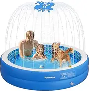 Inflatable Pool for Adult, Non-Slip Sprinkler Splash Pad for Backyard, Thickened PVC Kiddie Pool for Indoor Outdoor, Chew Proof Blow up Pond, Large Swimming Pool for Kid Dog Bathtub（Blue 77x12.2 in）