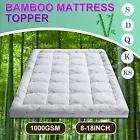 Bamboo Fiber Pillowtop Matress Topper Protector Cover Pad Underlay All Sizes NEW