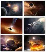 POUSREDE Outer Space Planet Wall Art Painting,For Bedroom, Livingroom, Bathroom
