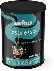 Lavazza Decaffeinated Espresso Ground Coffee Medium roast 8-Ounce Cans (Pack of 4) by Lavazza