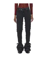 Alexander McQueen Low-Rise Tied Jeans 23,24,25,26,27,28 black
