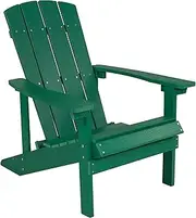 Flash Furniture Charlestown All-Weather Poly Resin Wood Adirondack Chair in Green