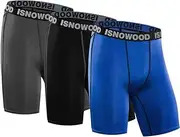 [isnowood] Men's 3 Pack Performance Compression Shorts